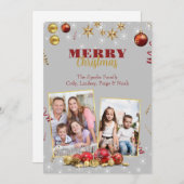 GEPERSONALISEERD KERSTMIS ORNAMENT FEESTDAGENKAART (Voorkant / Achterkant)