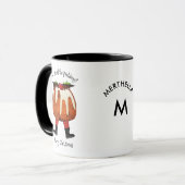 Gepersonaliseerd kerstmonogram voor Pudding Merry Mok (Voorkant links)