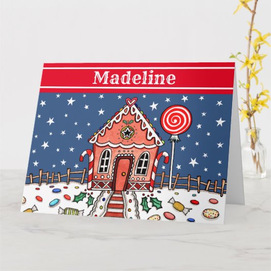 Gepersonaliseerd kerstontbijt kaart (Gele Bloem)