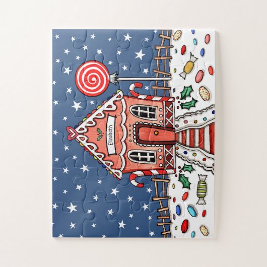 Gepersonaliseerd kerstontbijt legpuzzel (Verticaal)