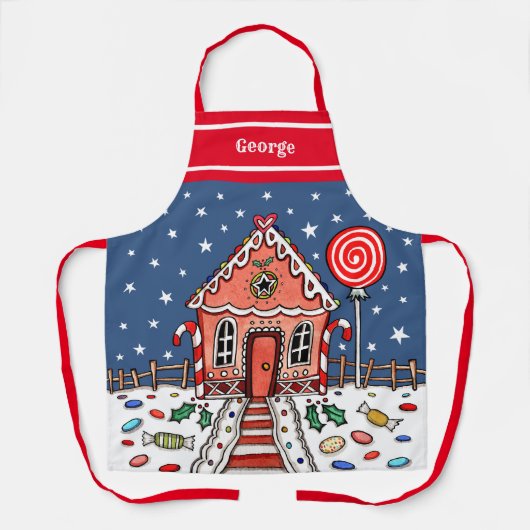 Gepersonaliseerd kerstontbijt schort (Voorkant)