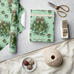 Gepersonaliseerd kerstpatroon cadeaupapier