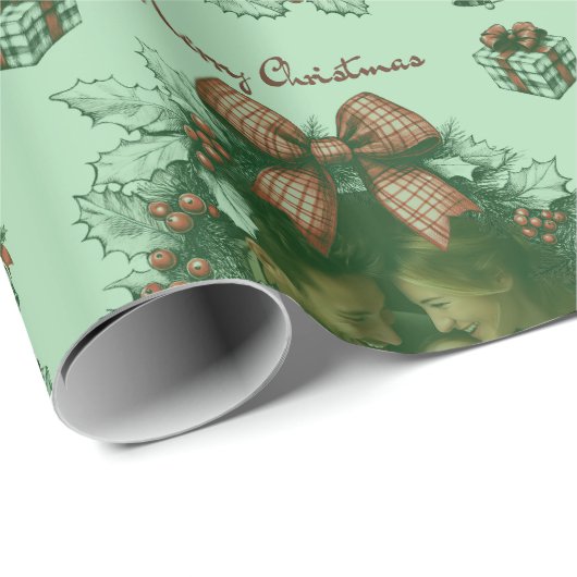 Gepersonaliseerd kerstpatroon cadeaupapier (Rol Hoek)