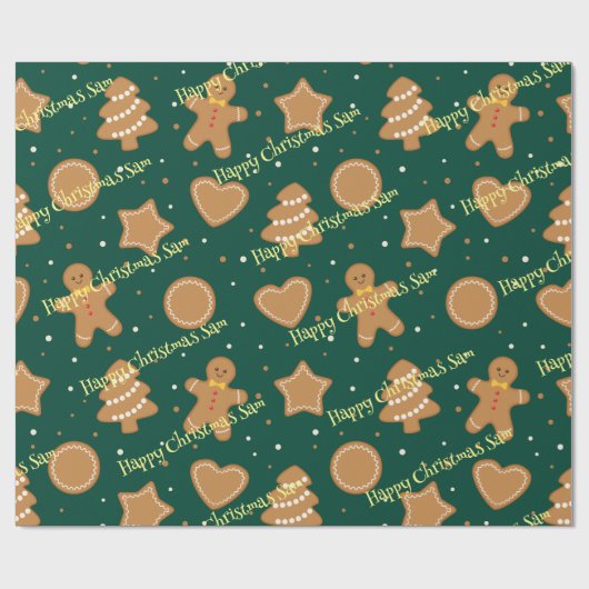 Gepersonaliseerd kerstpatroon inpakpapier (Vlak)