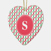 Gepersonaliseerd kerstpatroon keramisch ornament (Links)