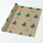 Gepersonaliseerd kerstpatroon Kraft Brown Cadeaupapier (Uitgerold)