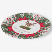 Gepersonaliseerd kerstrendier papieren bordje (Gekanteld)