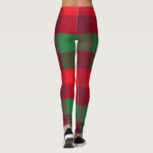 Gepersonaliseerd kerstrood buffelpatroon leggings (Achterkant)