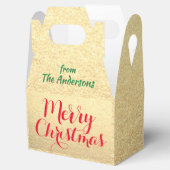 Gepersonaliseerd kerstrood-groen handschrift met r bedankdoosjes (Geopend)