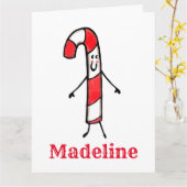 Gepersonaliseerd kerstsnoepriet kaart (Gele Bloem)