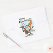 Gepersonaliseerd kerstsnoepriet ronde sticker (Envelop)