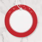 Gepersonaliseerd kerstsnowflakes rood bedankjes labels (Achterkant)