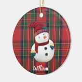 Gepersonaliseerd kerstsnowman-keramisch versiering keramisch ornament (Links)