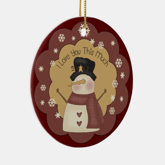 Gepersonaliseerd kerstsnowman Love Ornament (Rechts)