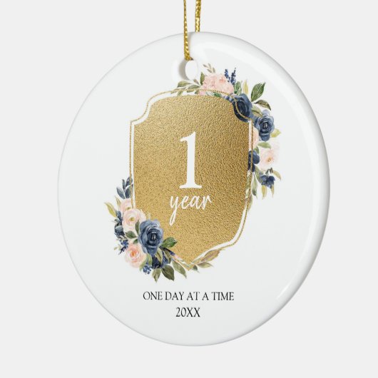 Gepersonaliseerd kerstversieel 1 jaar durend gebar keramisch ornament (Links)