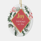 Gepersonaliseerd kerstversieringen keramisch ornament (Rechts)