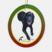 Gepersonaliseerd kerstzwart labrador ornament (Links)