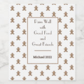 Gepersonaliseerd keukenbrood Man Patroonset van (6 Wijn Etiket (Enkel label)