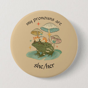 Gepersonaliseerd kikkervisje ronde button 7,6 cm