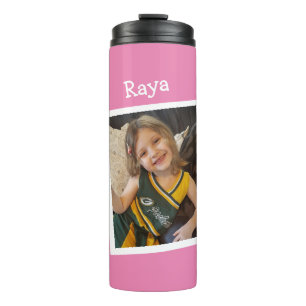 Gepersonaliseerd Kind foto en naam Thermosbeker