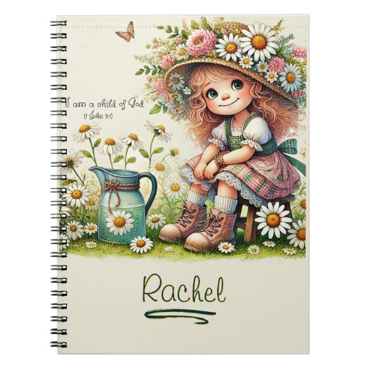 Gepersonaliseerd Kind van God madeliefje Notitieboek (Voorkant)