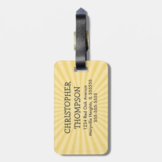 Gepersonaliseerd Kinder Bagagelabel met Schattigee (Achterkant verticaal)