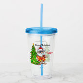 Gepersonaliseerd Kinder Tropische Kerstman Acryl Drinkbeker (Voorkant)