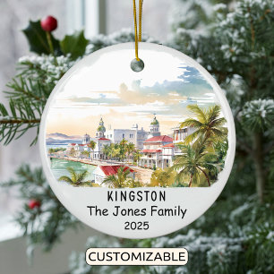 Gepersonaliseerd Kingston Ornament, Jamaica Keramisch Ornament