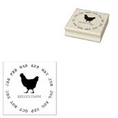 Gepersonaliseerd kip Boerderij | Ei Kartonnen Stem Rubberstempel (Gestempeld)