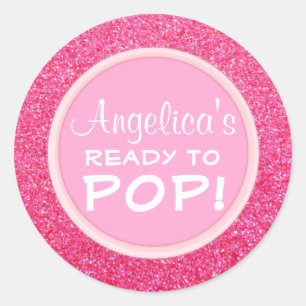 Gepersonaliseerd Klaar om Baby shower te Poppen Ro Ronde Sticker