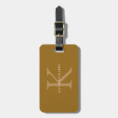 Gepersonaliseerd Klassiek Goud Monogram Bagagelabel (Voorkant verticaal)