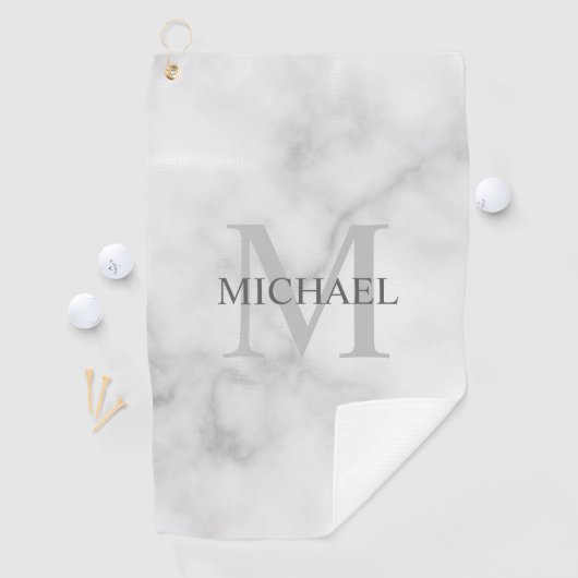 Gepersonaliseerd Klassiek monogram en de Marmer va Golfhanddoek (Insitu)