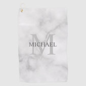 Gepersonaliseerd Klassiek monogram en de Marmer va Golfhanddoek (Voorkant)