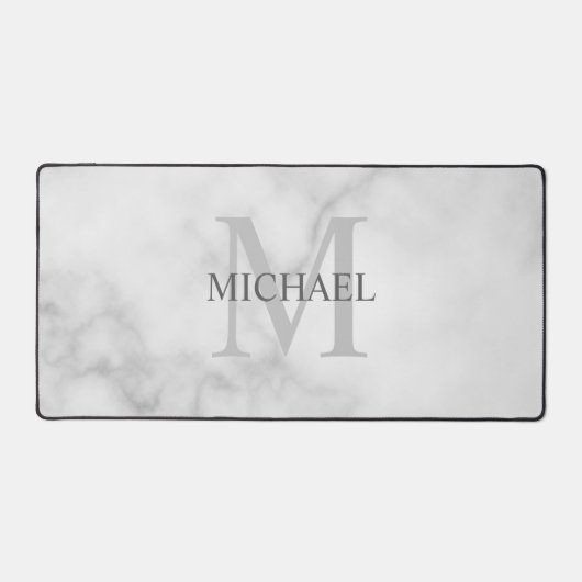 Gepersonaliseerd Klassiek monogram en naam Bureaumat (Voorkant)