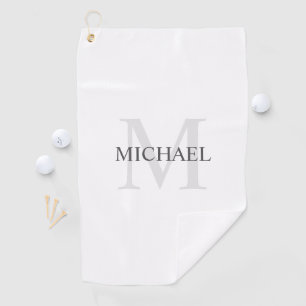 Gepersonaliseerd Klassiek monogram en naam Golfhanddoek