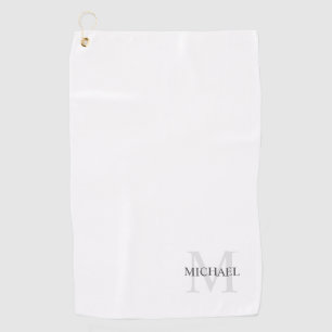 Gepersonaliseerd Klassiek monogram en naam Golfhanddoek
