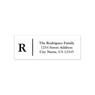 Gepersonaliseerd klassiek monogram retouradres |  zelfinktende stempel