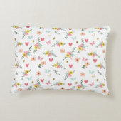 Gepersonaliseerd klein meisje Floral Butterfly Hea Accent Kussen (Achterkant)