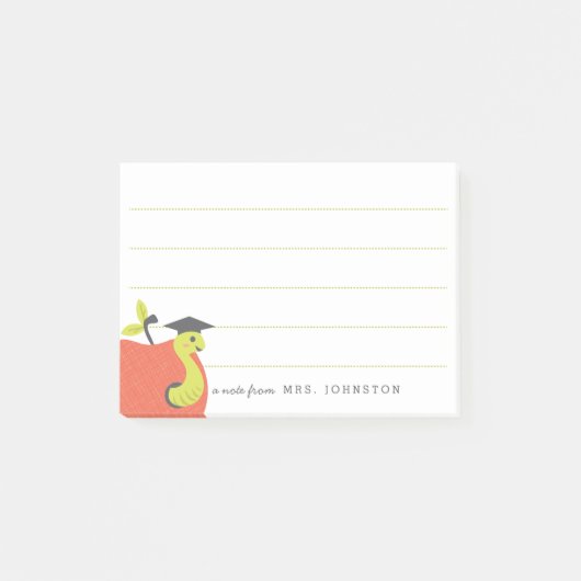 Gepersonaliseerd | Kleine Apple Teacher Stationery Post-it® Notes (Voorkant)