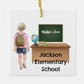 Gepersonaliseerd kleine Kinder basisschool Ornamen Keramisch Ornament