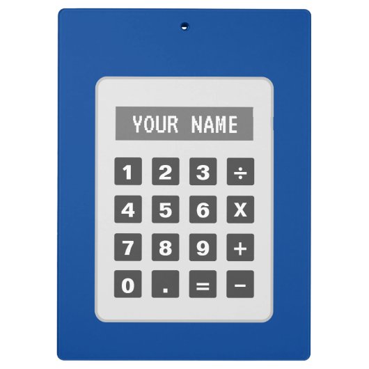 Gepersonaliseerd klembord met rekenmachineontwerp (Achterkant)