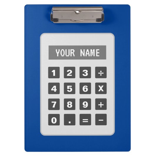 Gepersonaliseerd klembord met rekenmachineontwerp (Voorkant)