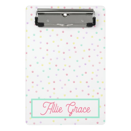 Gepersonaliseerd klembord - Polkadots Mini Klembord (Voorkant)