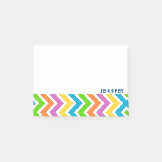 Gepersonaliseerd kleurig Chevron Pattern Post-it® Notes (Voorkant)