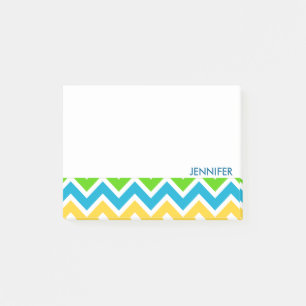 Gepersonaliseerd kleurig Chevron Pattern Post-it® Notes