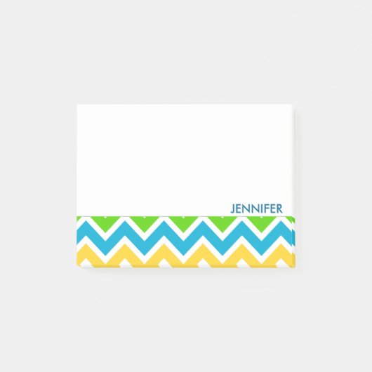 Gepersonaliseerd kleurig Chevron Pattern Post-it® Notes (Voorkant)