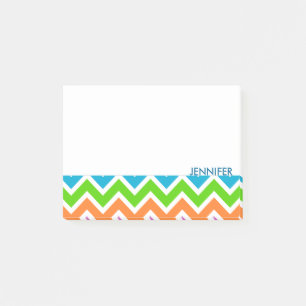 Gepersonaliseerd kleurig Chevron Pattern Post-it® Notes