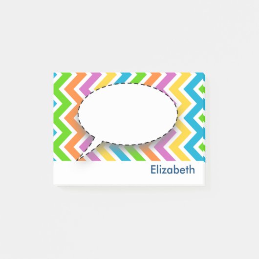 Gepersonaliseerd kleurig Chevron Pattern Post-it® Notes (Voorkant)