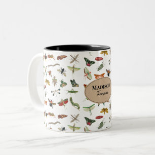 Gepersonaliseerd kleurig Insect Patroon Tweekleurige Koffiemok