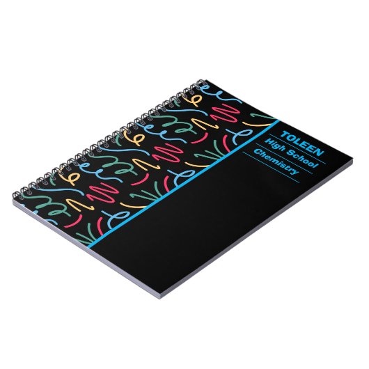 Gepersonaliseerd kleurig patroon notitieboek (Linkerzijde)